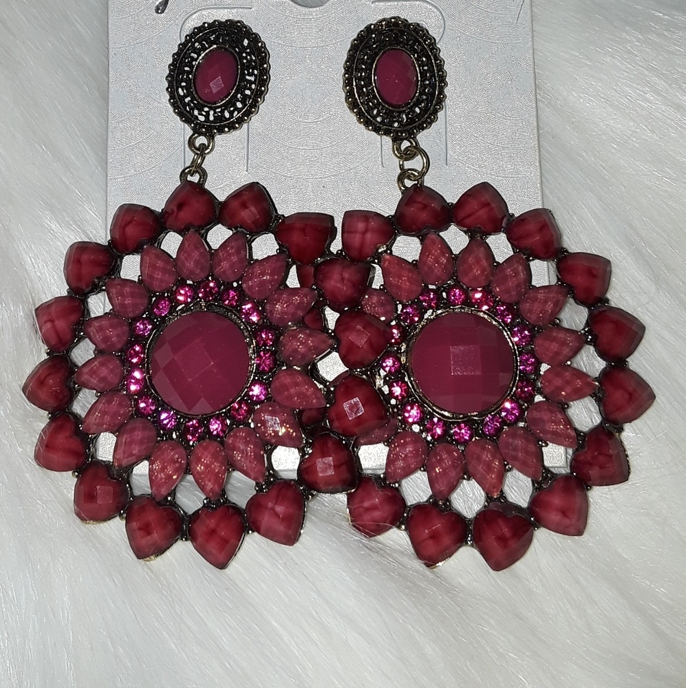 Pink and Gold Earrings
